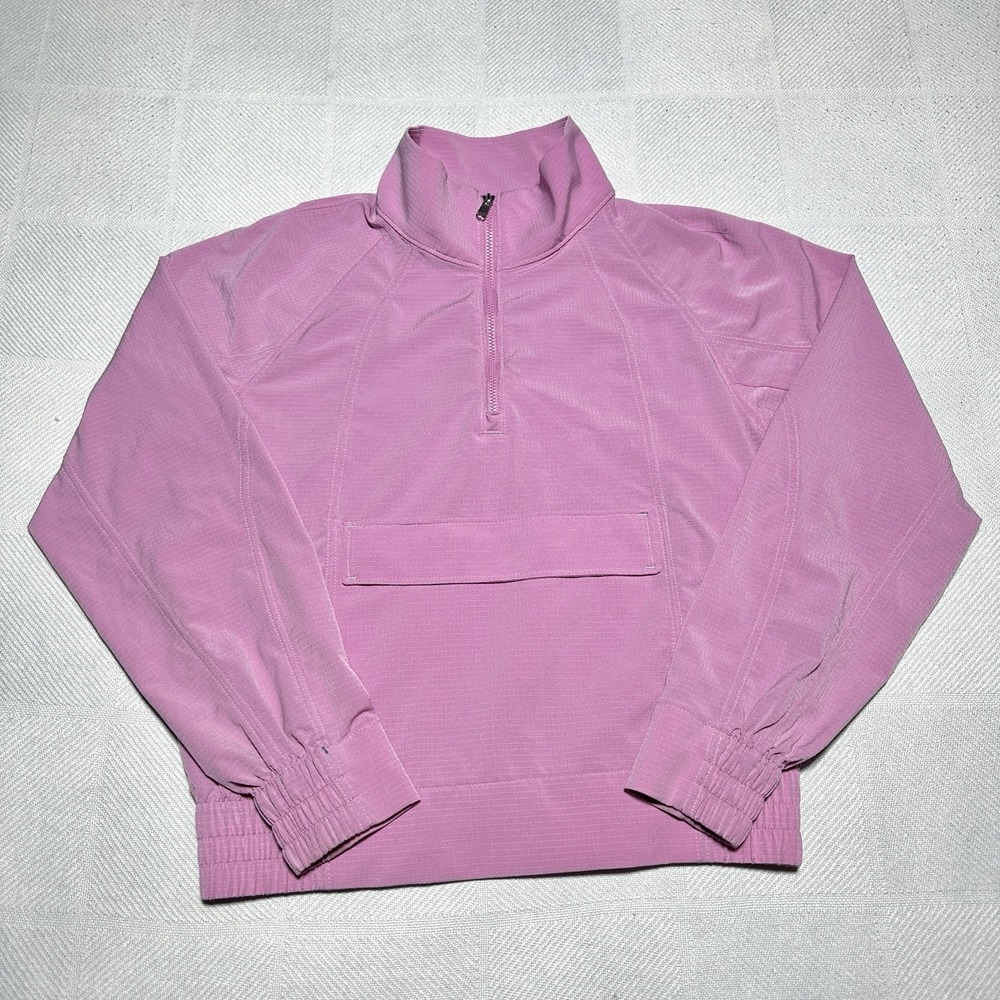 Athleta Boundless Popover Anorak Womens XXS Pink Ripstop Stretch Lightweight